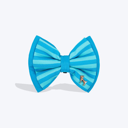 HUFT Happy Stripes Bow Tie For Dog - Blue & Turquoise