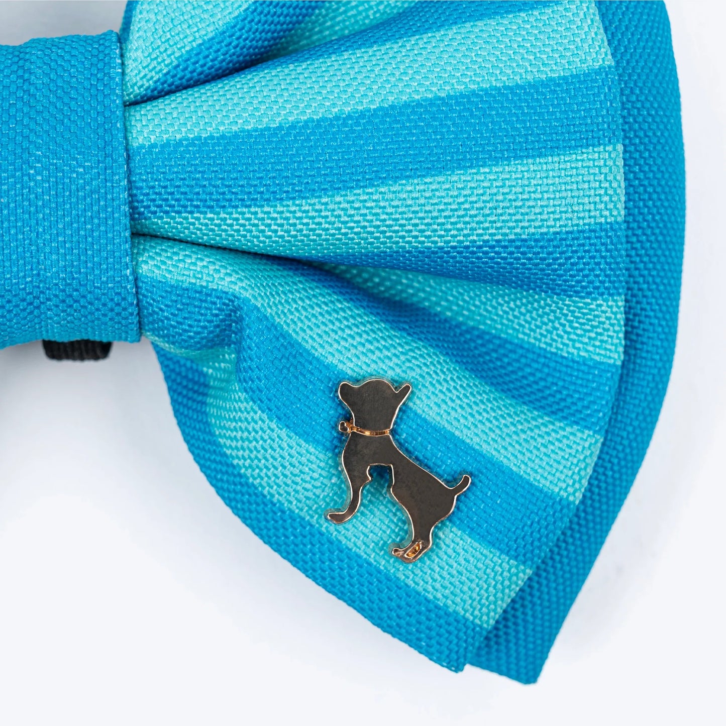 HUFT Happy Stripes Bow Tie For Dog - Blue & Turquoise