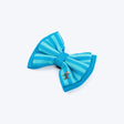 HUFT Happy Stripes Bow Tie For Dog - Blue & Turquoise