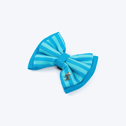 HUFT Happy Stripes Bow Tie For Dog - Blue & Turquoise