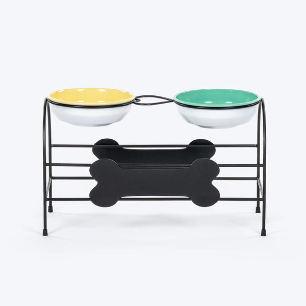 HUFT Pawlicious Double Diner For Dog - Multicolor
