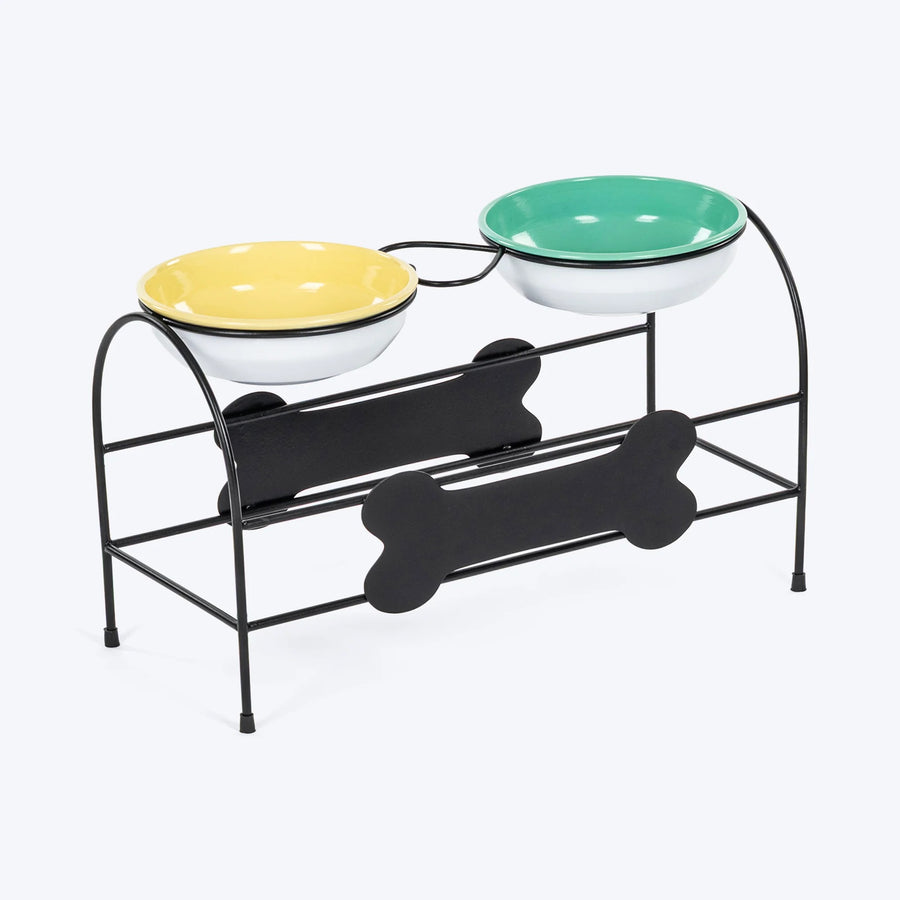HUFT Pawlicious Double Diner For Dog - Multicolor