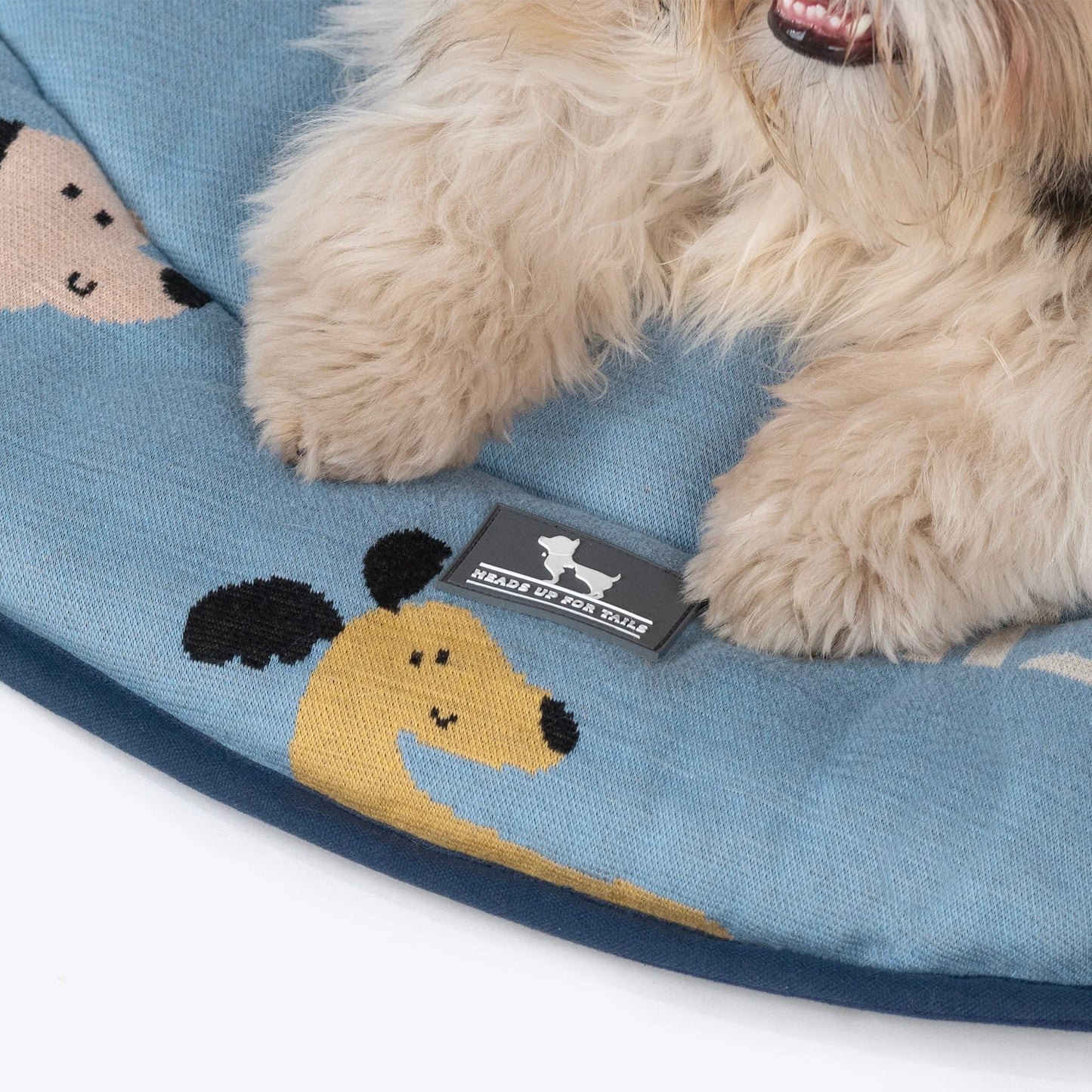 HUFT Bark & Bloom Round Mat For Dog & Cat - Blue