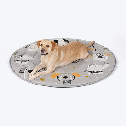 HUFT Doodle Den Round Mat For Dog & Cat - Grey