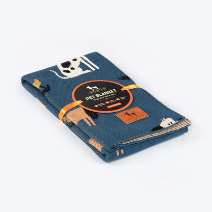 HUFT Bark & Bloom Blanket For Dog - Blue