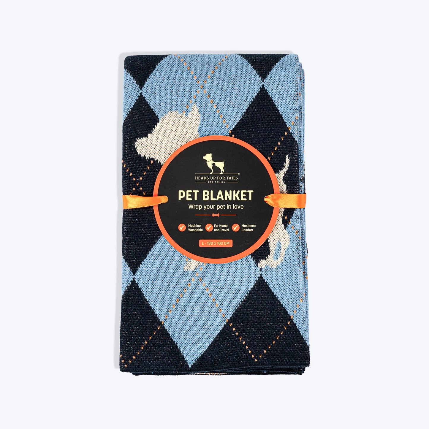 HUFT Cuddle Checks Blanket For Dog & Cat - Blue