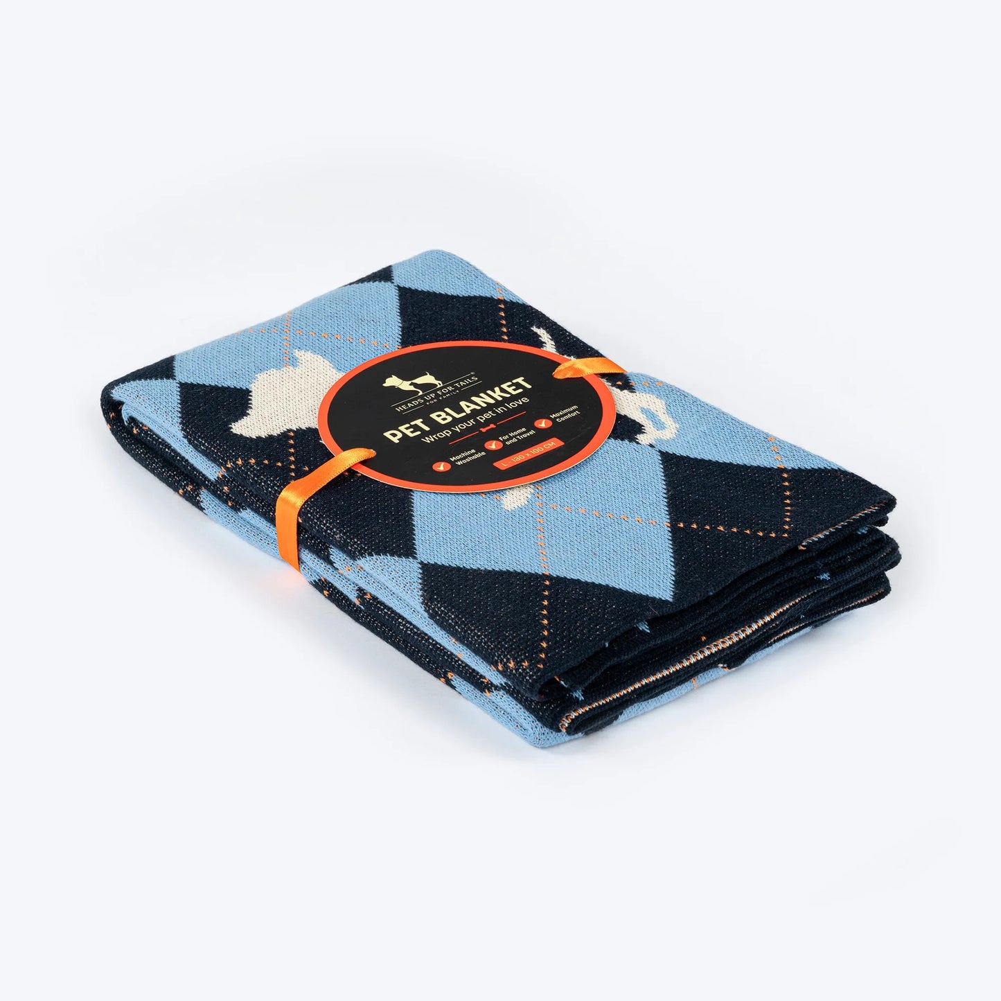 HUFT Cuddle Checks Blanket For Dog & Cat - Blue