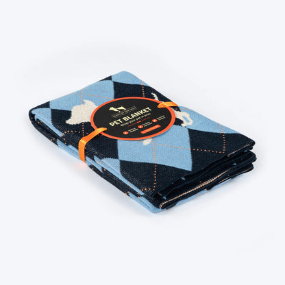 HUFT Cuddle Checks Blanket For Dog & Cat - Blue