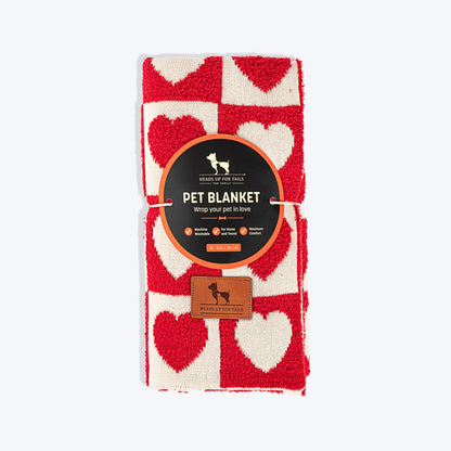 HUFT Snuggle Hearts Blanket For Dog & Cat - Red