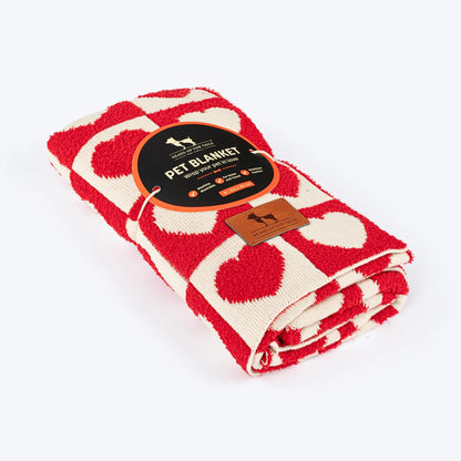HUFT Snuggle Hearts Blanket For Dog & Cat - Red