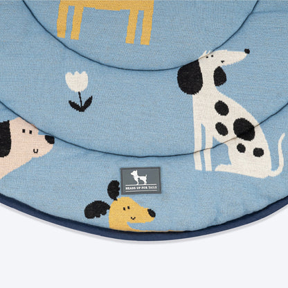 HUFT Bark & Bloom Round Mat For Dog & Cat - Blue
