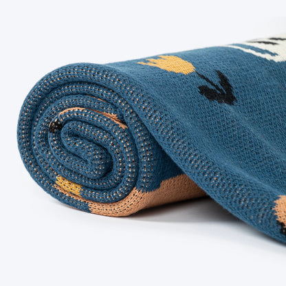 HUFT Bark & Bloom Blanket For Dog - Blue