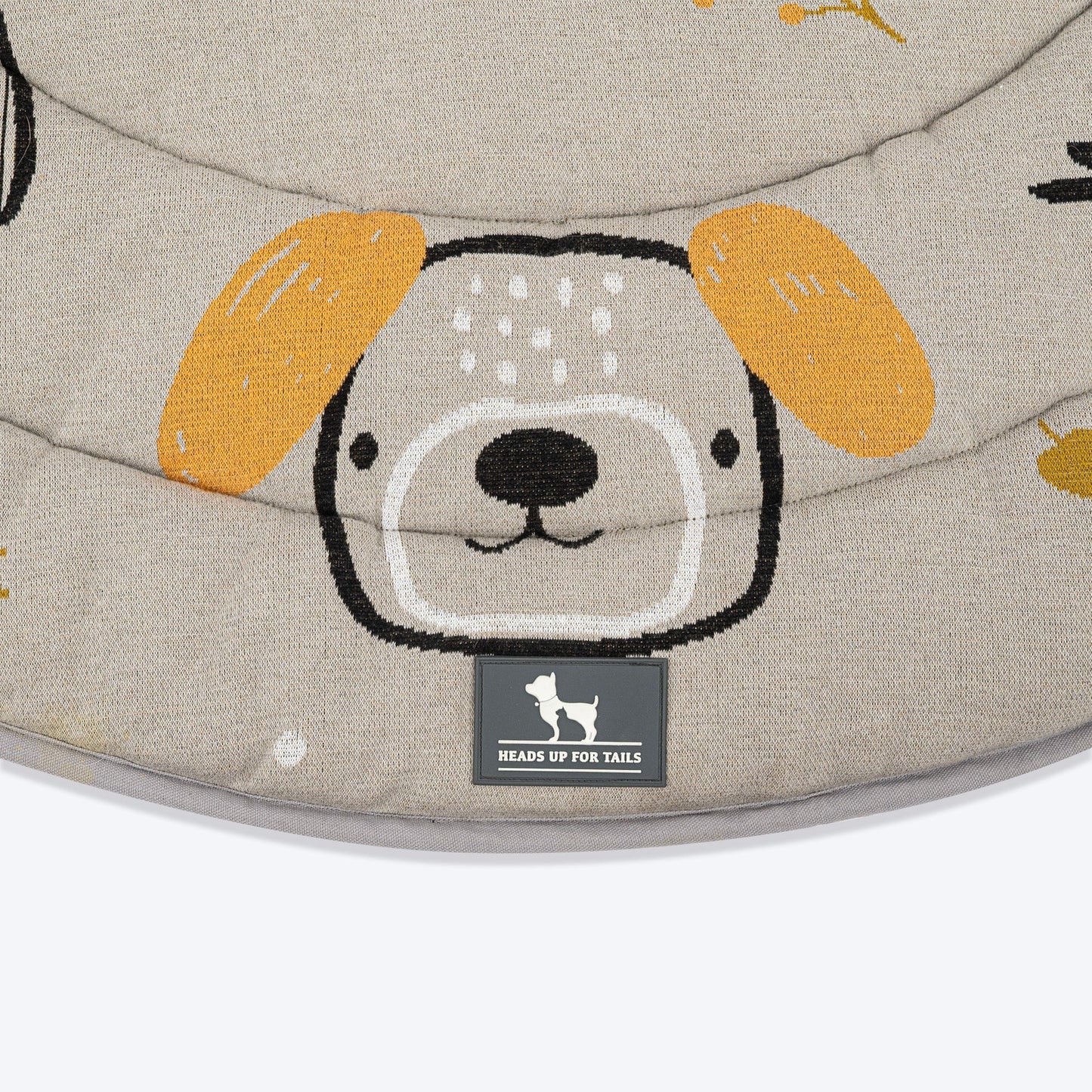 HUFT Doodle Den Round Mat For Dog & Cat - Grey