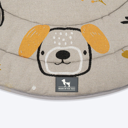HUFT Doodle Den Round Mat For Dog & Cat - Grey