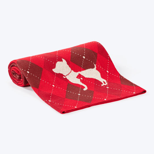HUFT Cuddle Checks Blanket For Dog & Cat - Red