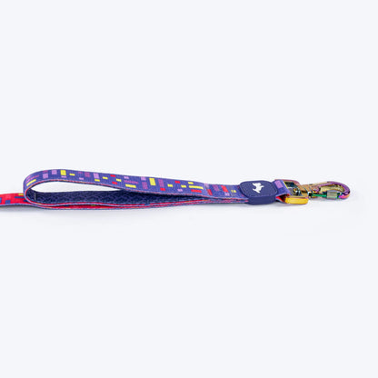 Dash Dog Pixel Dual Handle Leash For Dog - Purple