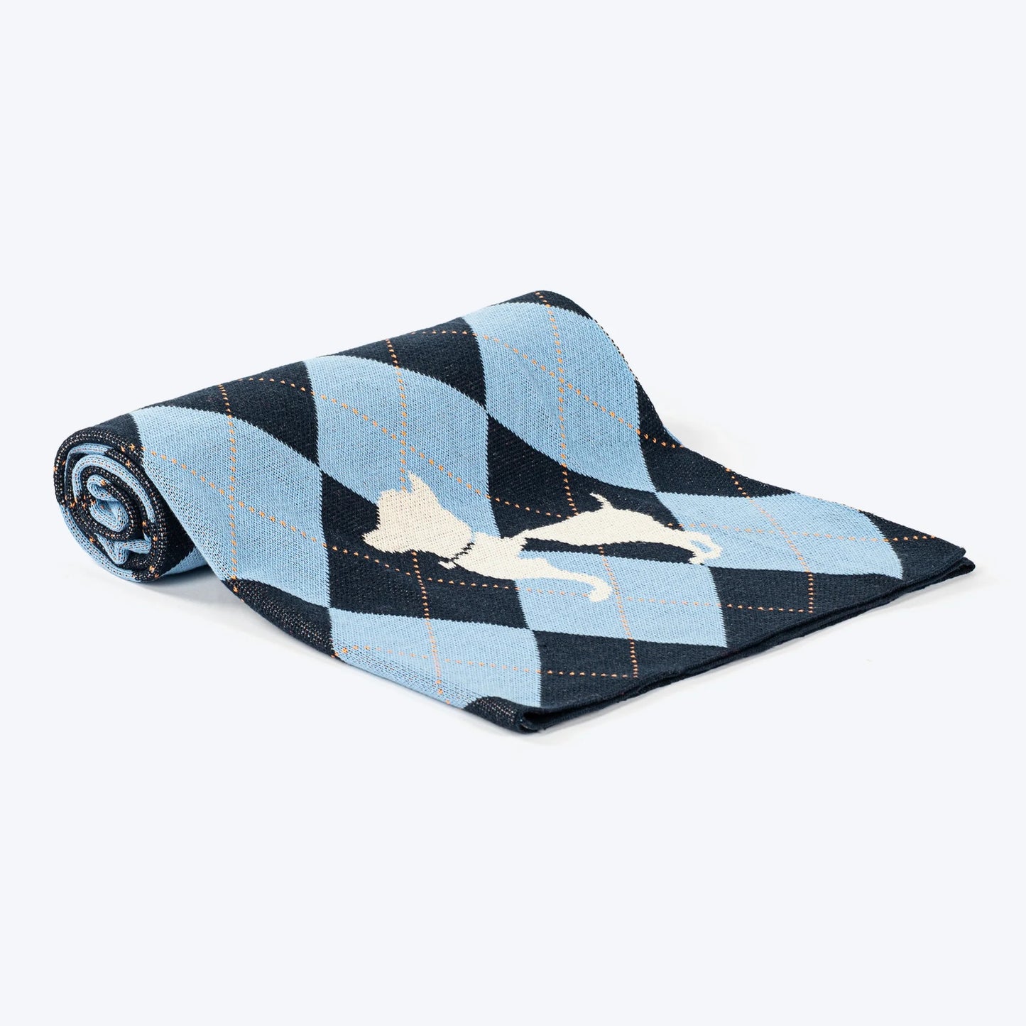 HUFT Cuddle Checks Blanket For Dog & Cat - Blue