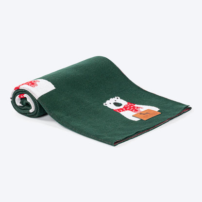 HUFT Pawlar Bear Blanket For Dog & Cat - Green