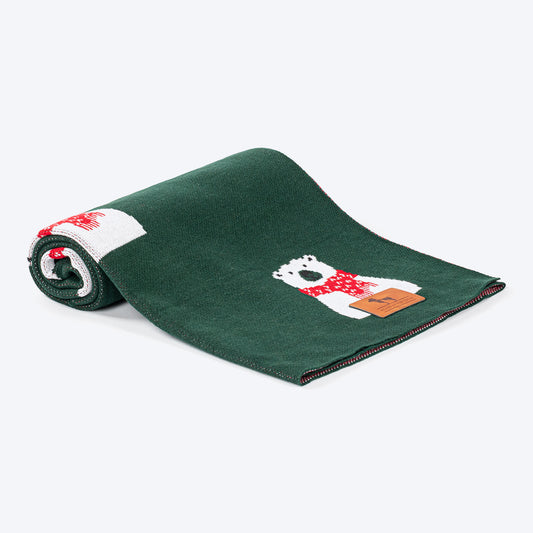 HUFT Pawlar Bear Blanket For Dog & Cat - Green