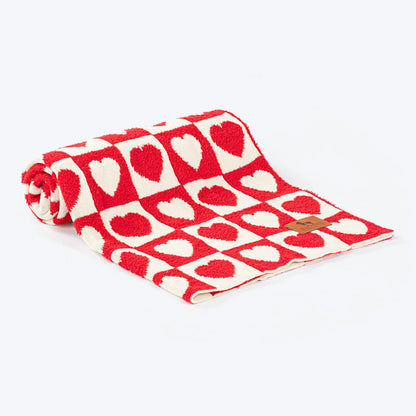 HUFT Snuggle Hearts Blanket For Dog & Cat - Red