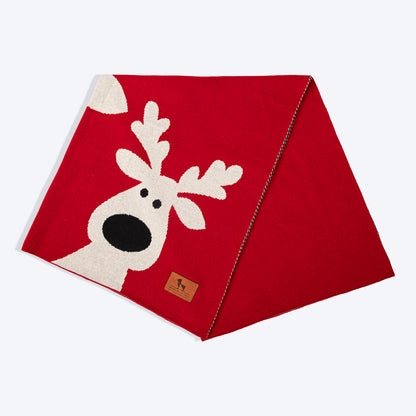HUFT Reindeer Dreams Blanket For Dog - Red