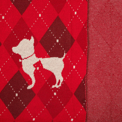 HUFT Cuddle Checks Blanket For Dog & Cat - Red