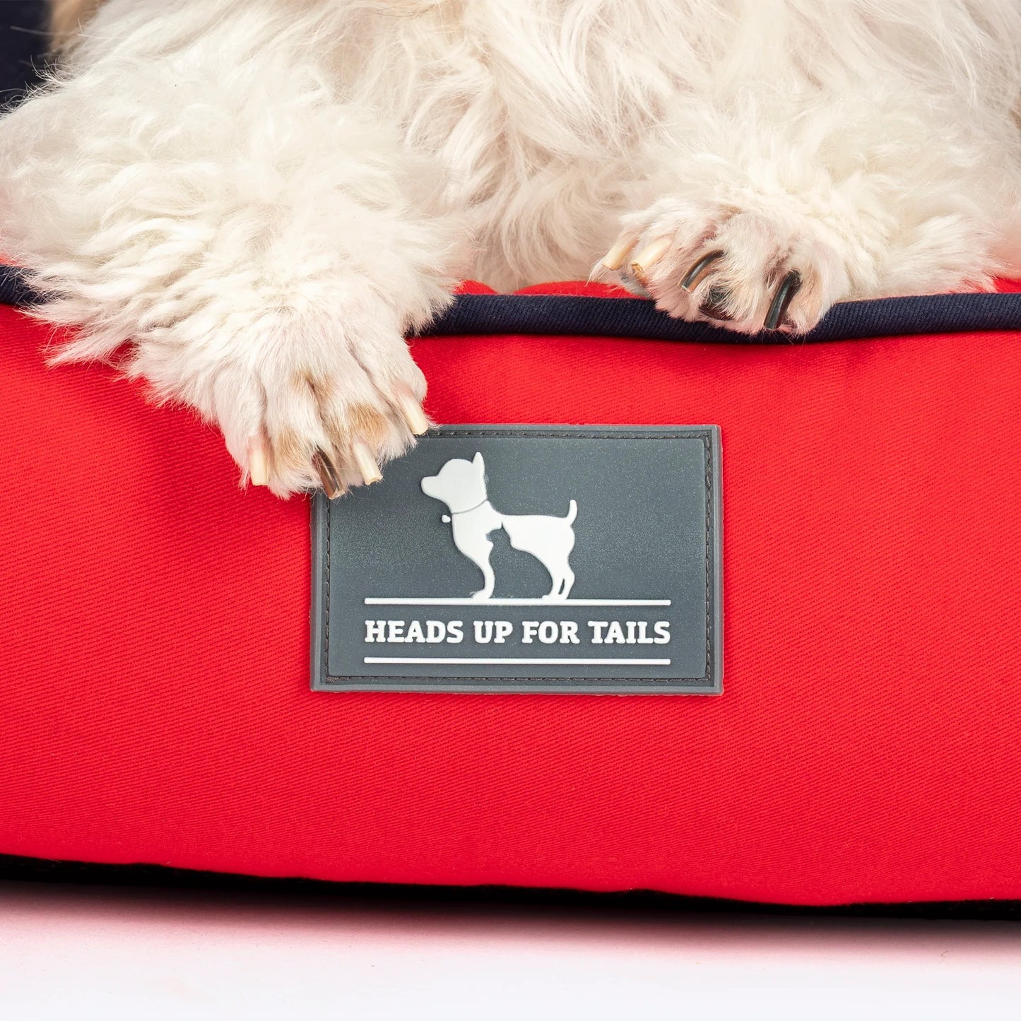 HUFT Ellie Classic Lounger Bed For Dog - Red & Navy