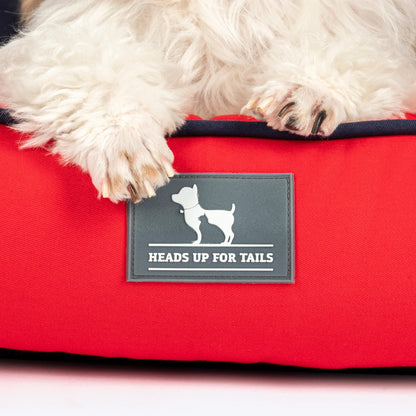 HUFT Ellie Classic Lounger Bed For Dog - Red & Navy