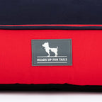 HUFT Ellie Classic Lounger Bed For Dog - Red & Navy
