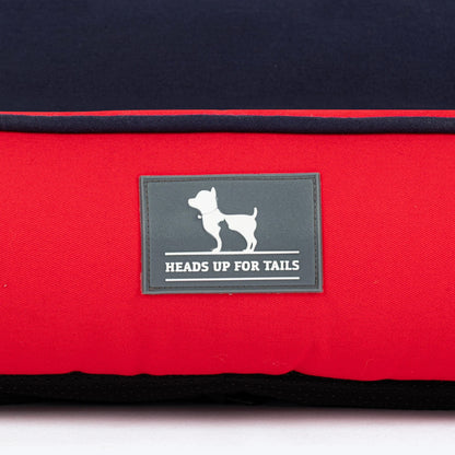 HUFT Ellie Classic Lounger Bed For Dog - Red & Navy