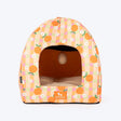 HUFT Tangy Blossoms Tent Bed For Cats - Orange