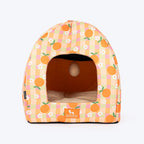 HUFT Tangy Blossoms Tent Bed For Cats - Orange