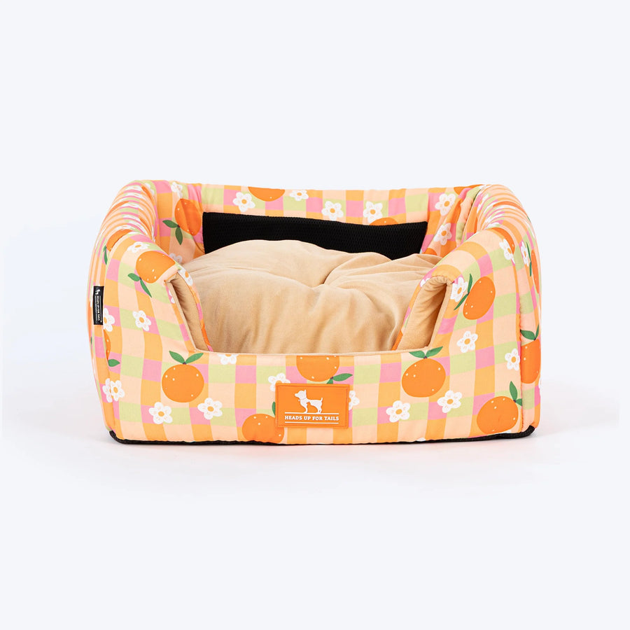 HUFT Tangy Blossoms Tent Bed For Cats - Orange