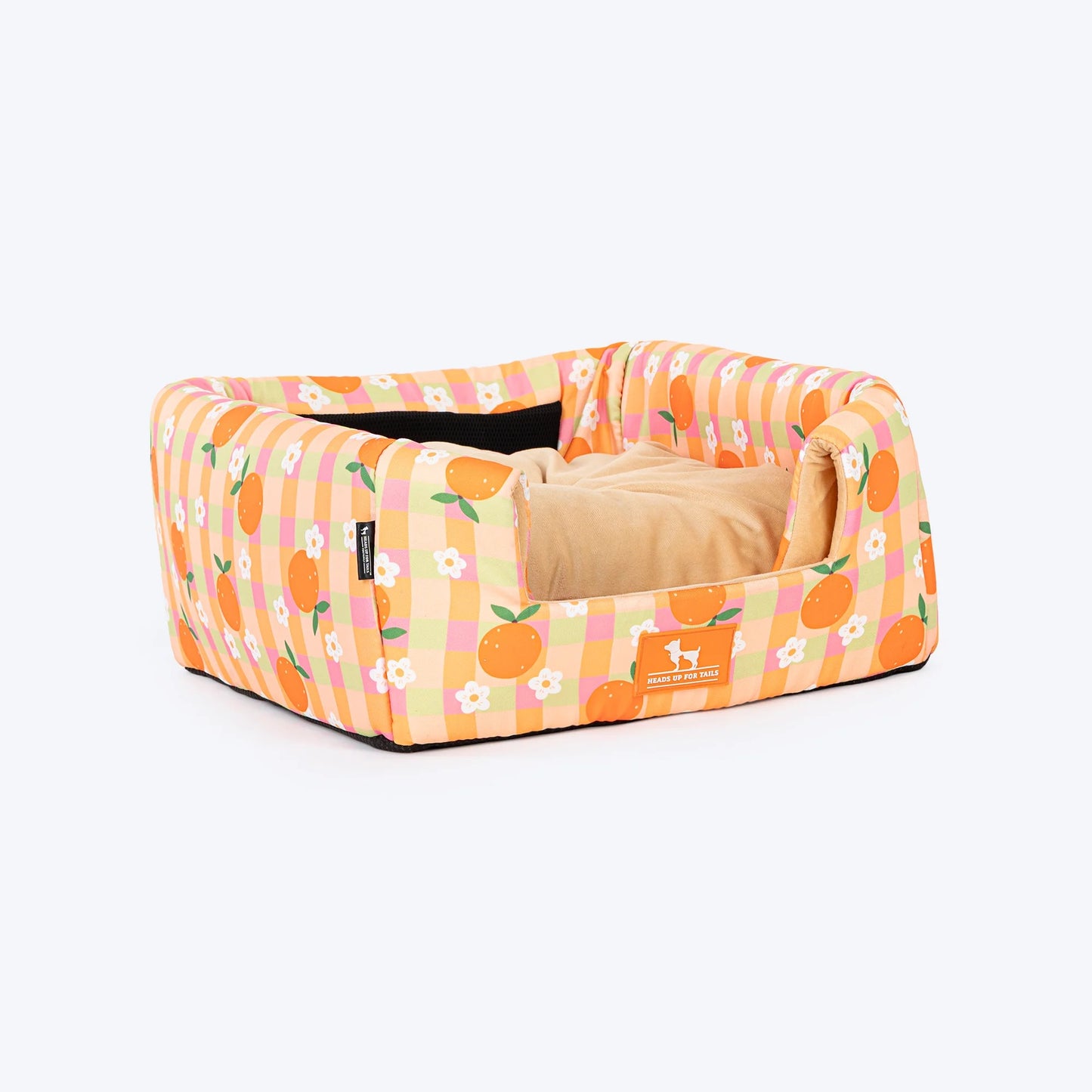 HUFT Tangy Blossoms Tent Bed For Cats - Orange