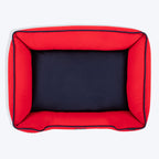 HUFT Ellie Classic Lounger Bed For Dog - Red & Navy