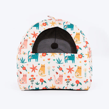 HUFT Snuggle Bloom Tent Bed For Cat - Multicolor