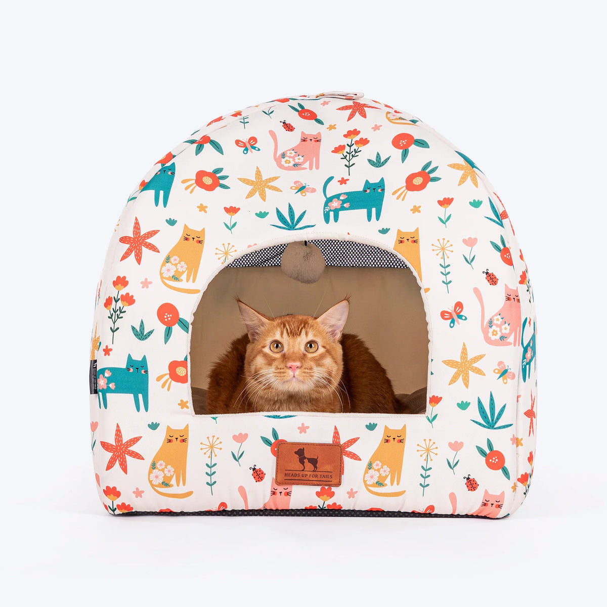HUFT Snuggle Bloom Tent Bed For Cat - Multicolor