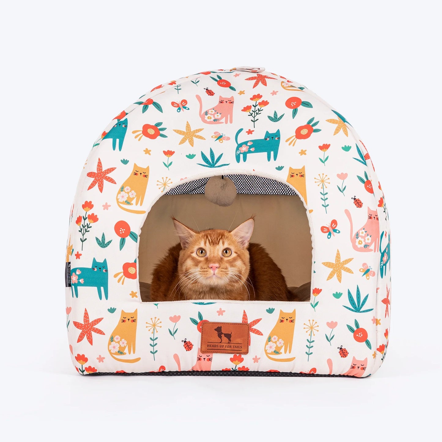 HUFT Snuggle Bloom Tent Bed For Cat - Multicolor