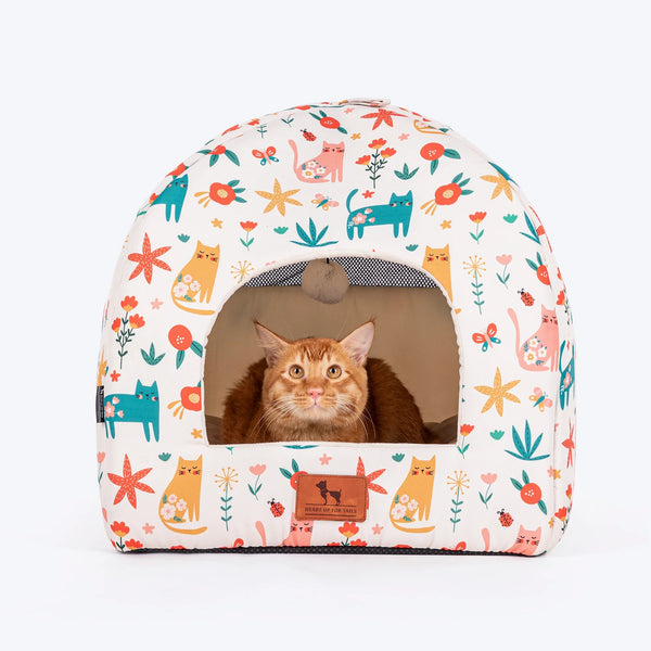 HUFT Snuggle Bloom Tent Bed For Cat - Multicolor