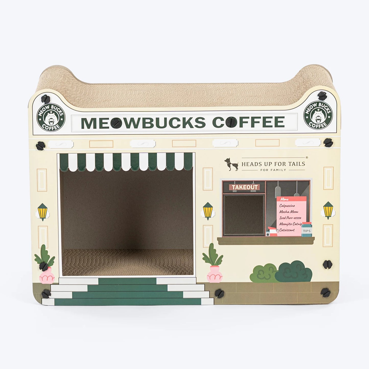 HUFT Meowbucks Coffee Shop Scratcher For Cat - Multicolor