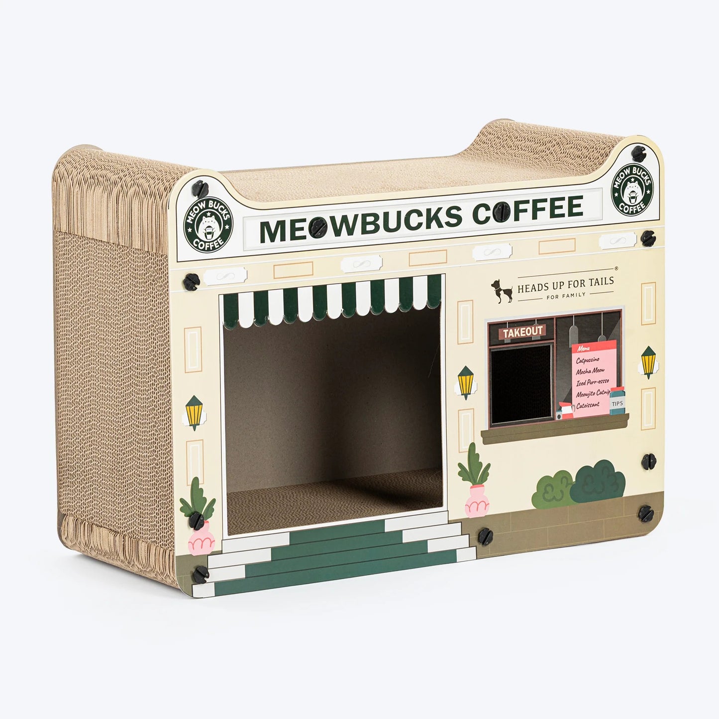 HUFT Meowbucks Coffee Shop Scratcher For Cat - Multicolor