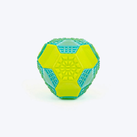 Dash Dog Grip & Go Squeaky Ball For Dog - Neon Green & Blue
