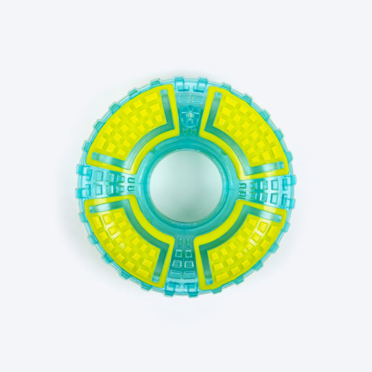 Dash Dog Extreme Play Squeaky Ring Toy For Dog - Green