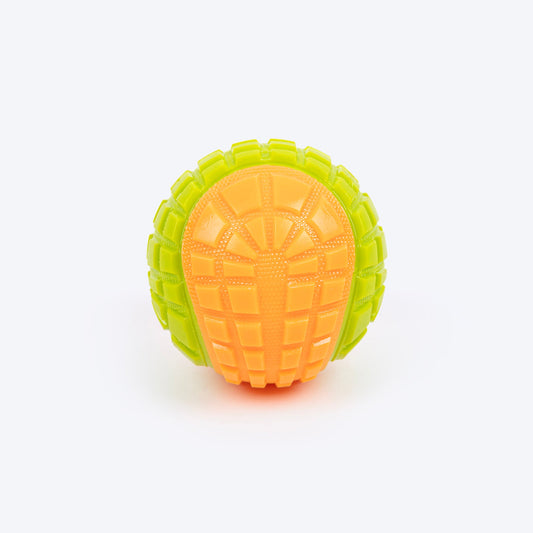 Dash Dog Squeaky Serve Tennis Ball Fetch Toy For Dog - Orange & Green - M