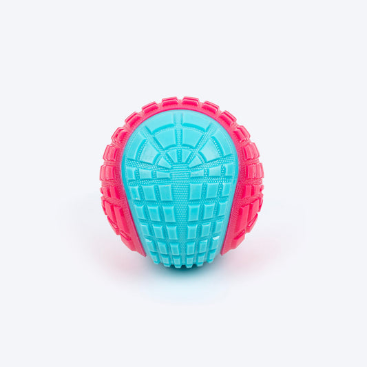 Dash Dog Squeaky Serve Tennis Ball Fetch Toy For Dog - Pink & Turquoise - L