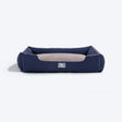 HUFT Classic Lounger Dog Bed - Grey With Navy