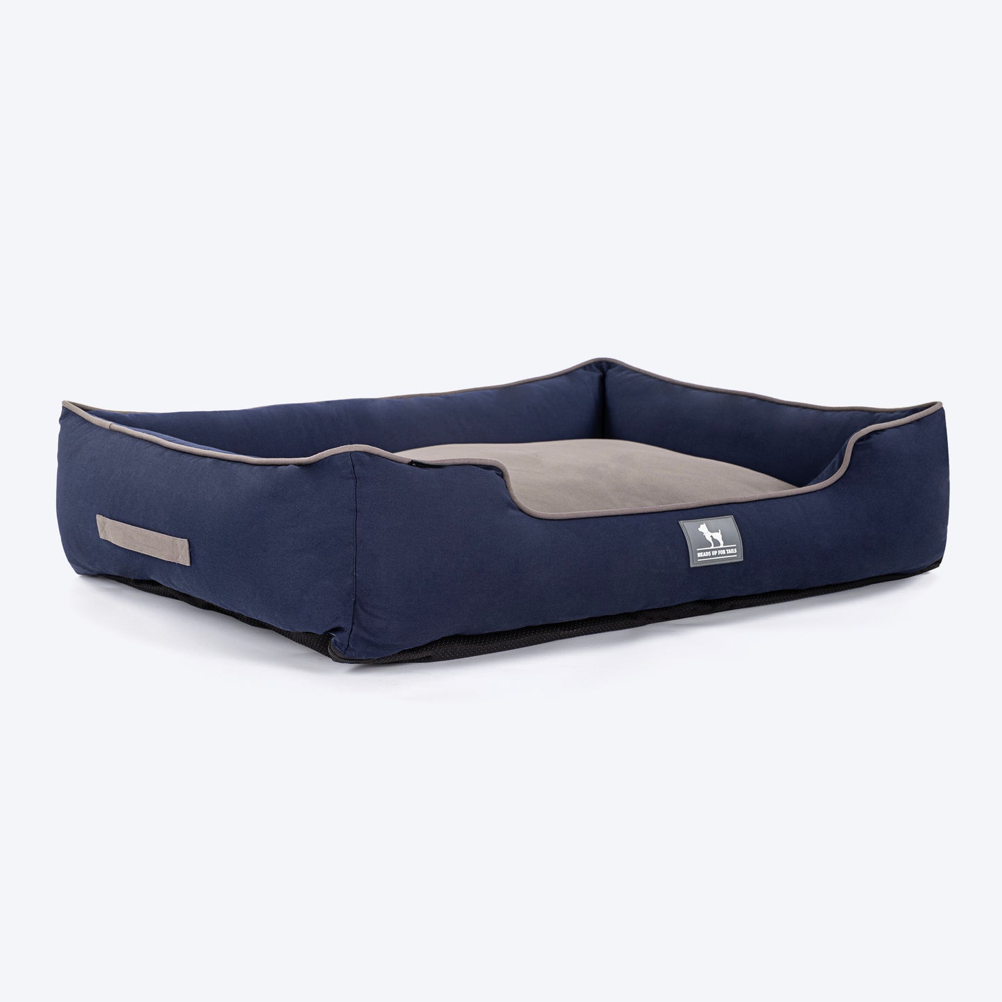 HUFT Classic Lounger Dog Bed - Grey With Navy