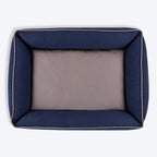 HUFT Classic Lounger Dog Bed - Grey With Navy