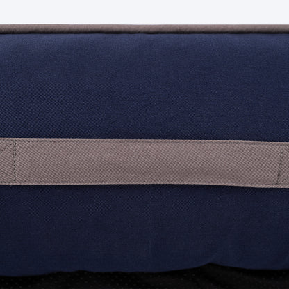 HUFT Classic Lounger Dog Bed - Grey With Navy