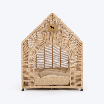 HUFT Furry Fort Hut With Cushion For Cat - Beige